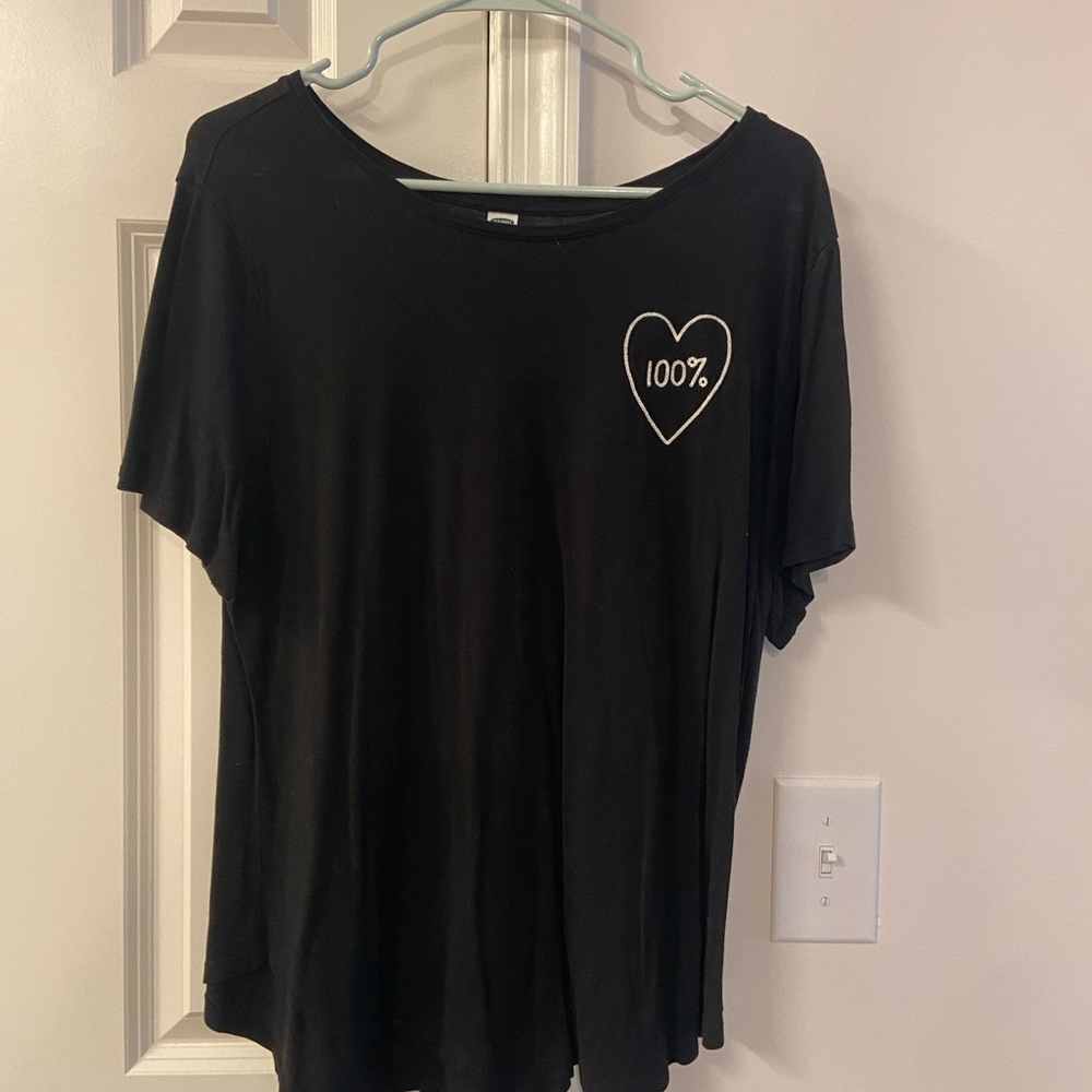 Old Navy Black Heart Graphic Tee